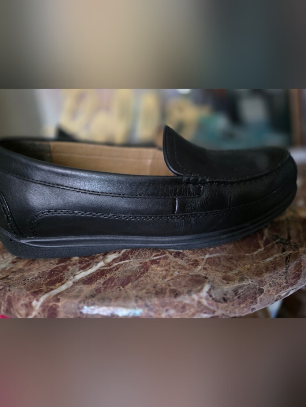 Dockers Classic Black Leather Men's Slip-On Loafers
